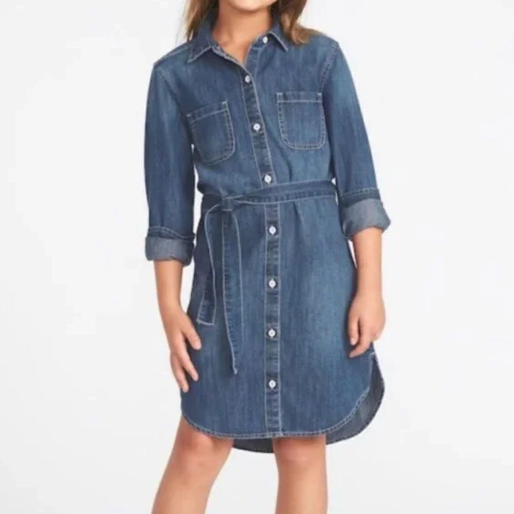Old Navy Button Down Denim Shirt Dress(Size M/8)